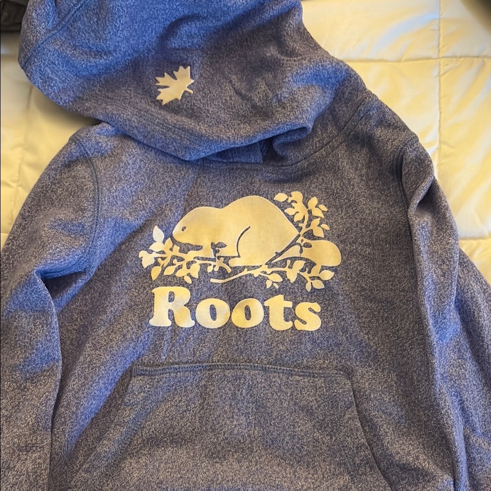 Roots Blue Hoodie with Beaver Logo
